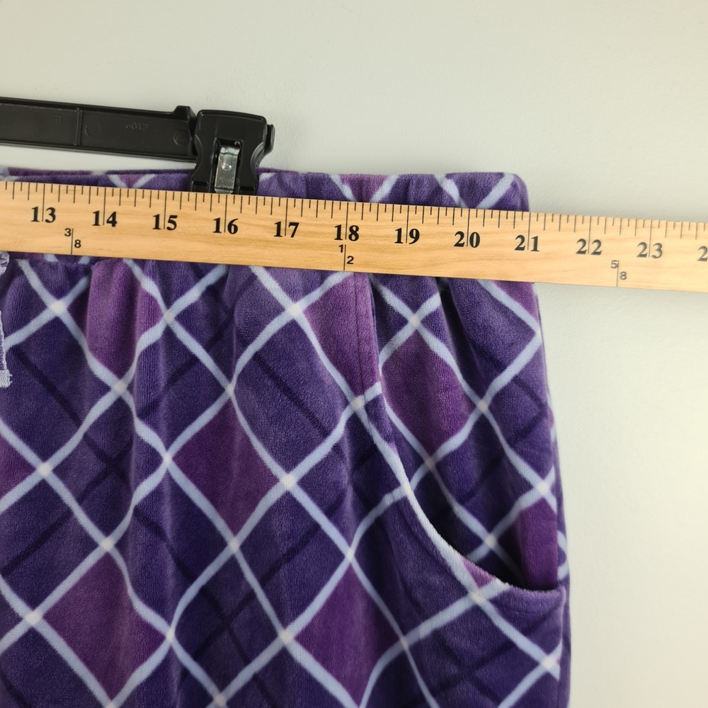 Muk Luks Womens Purple Velour Pajama Set Long Sleeve T3X Plus Size Lounge PJs - Picture 8 of 13